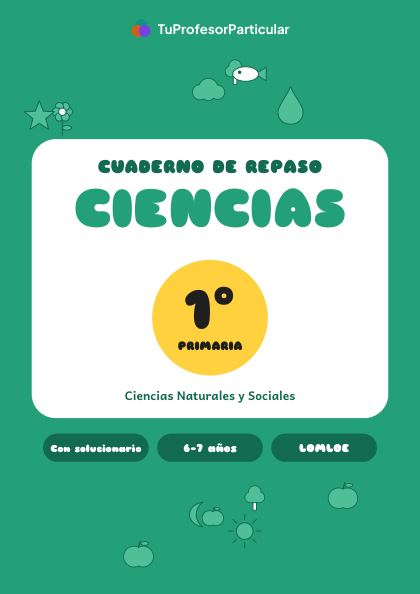 Portada de Cuaderno de repaso de Ciencias · 1º de Primaria