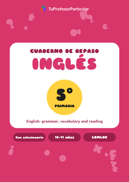 Portada de Cuaderno de repaso de Inglés · 5º de Primaria