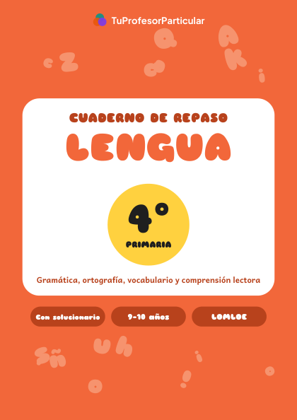 Portada de Cuaderno de repaso de Lengua · 4º de Primaria