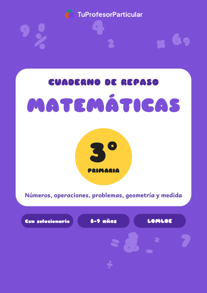 Portada de Cuaderno de repaso de Matemáticas · 3º de Primaria
