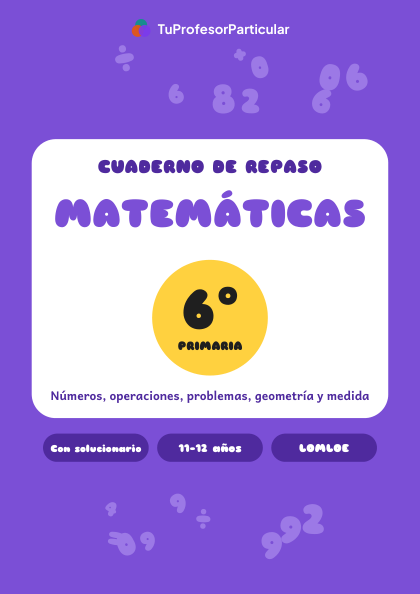 Portada de Cuaderno de repaso de Matemáticas · 6º de Primaria