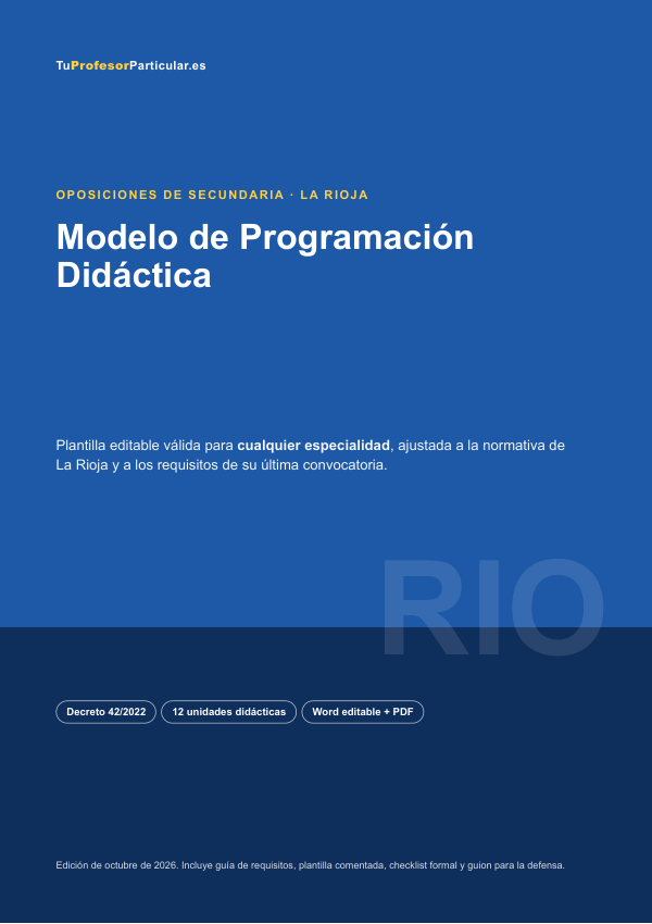 Portada de Modelo de Programación Didáctica · La Rioja