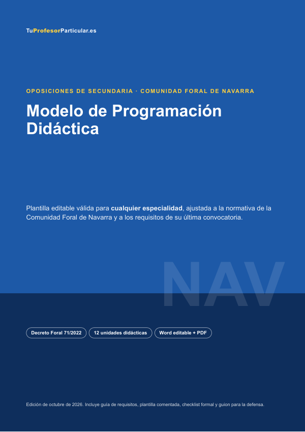 Portada de Modelo de Programación Didáctica · Comunidad Foral de Navarra