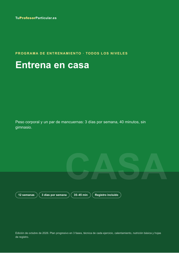 Portada de Programa Entrena en casa · 12 semanas