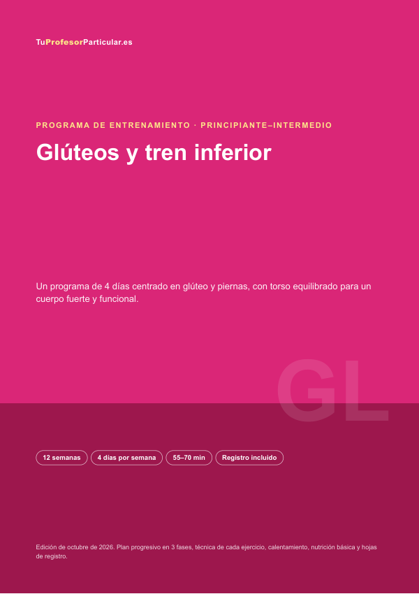 Portada de Programa Glúteos y tren inferior · 12 semanas