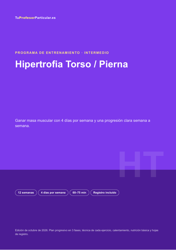 Portada de Programa Hipertrofia Torso / Pierna · 12 semanas