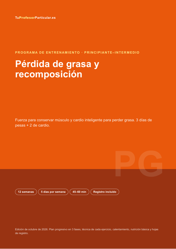 Portada de Programa Pérdida de grasa y recomposición · 12 semanas
