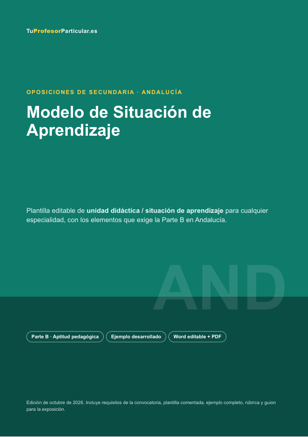 Portada de Modelo de Situación de Aprendizaje · Andalucía