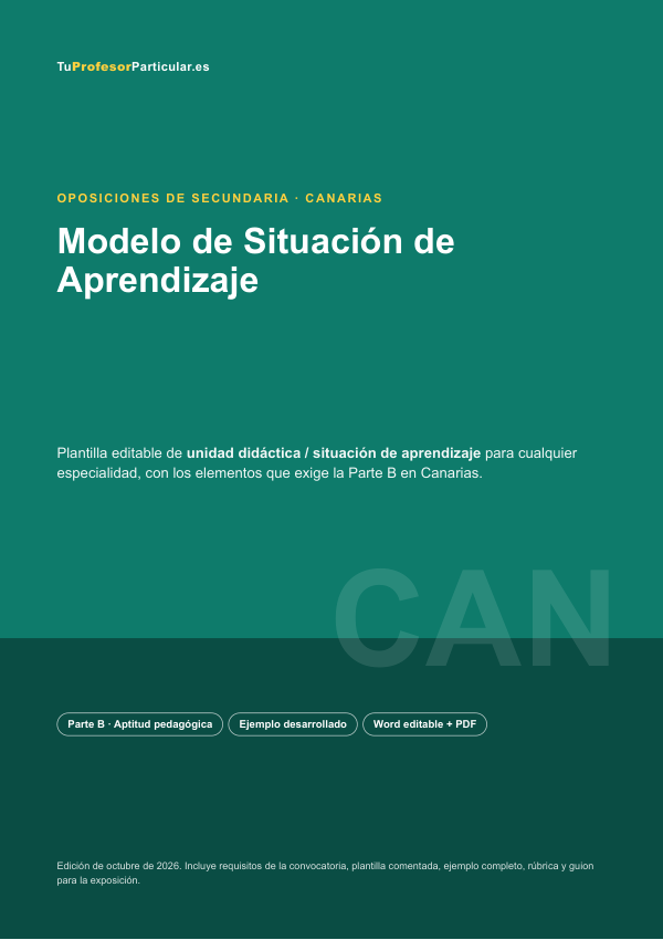 Portada de Modelo de Situación de Aprendizaje · Canarias
