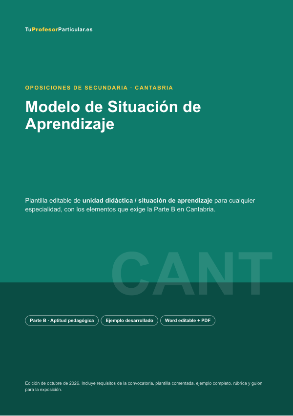 Portada de Modelo de Situación de Aprendizaje · Cantabria