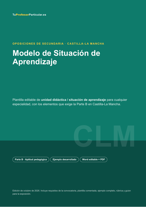 Portada de Modelo de Situación de Aprendizaje · Castilla-La Mancha
