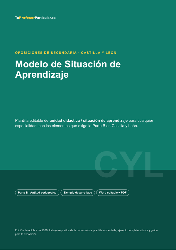 Portada de Modelo de Situación de Aprendizaje · Castilla y León