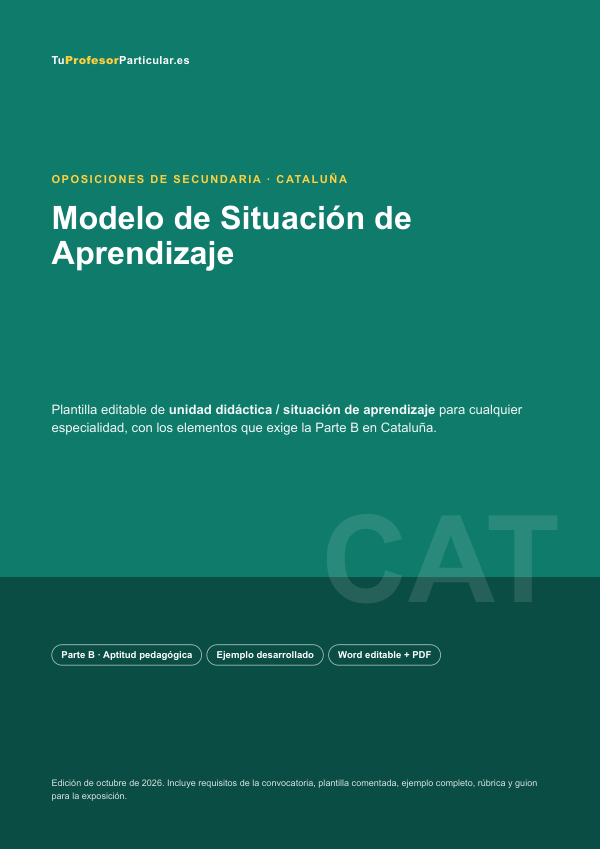 Portada de Modelo de Situación de Aprendizaje · Cataluña
