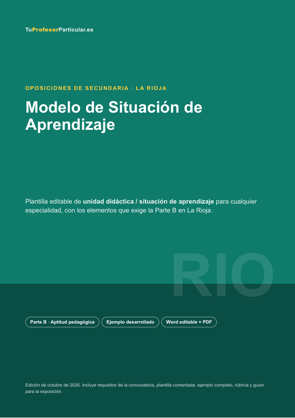 Portada de Modelo de Situación de Aprendizaje · La Rioja