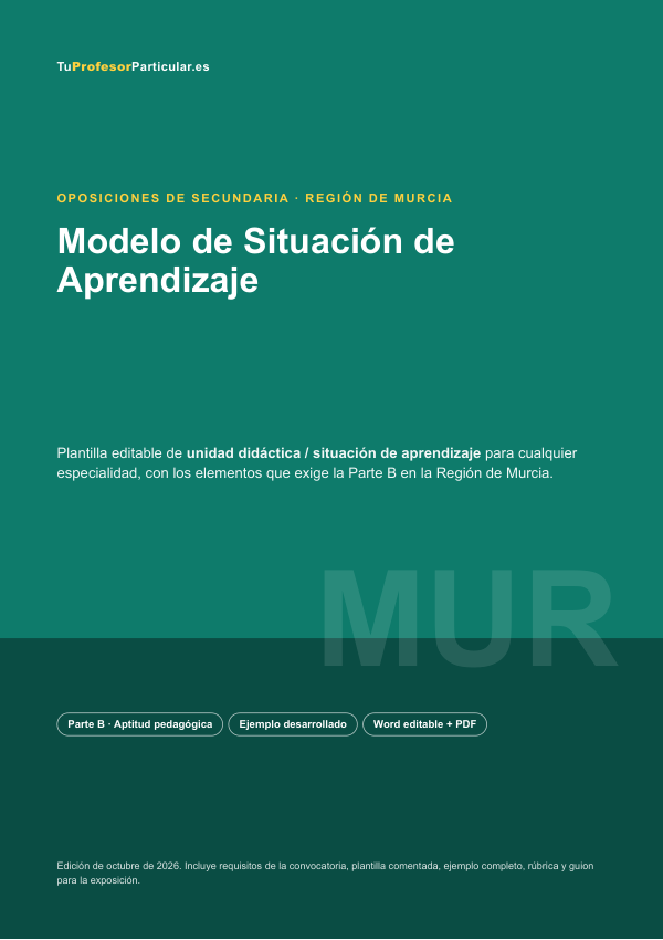 Portada de Modelo de Situación de Aprendizaje · Región de Murcia