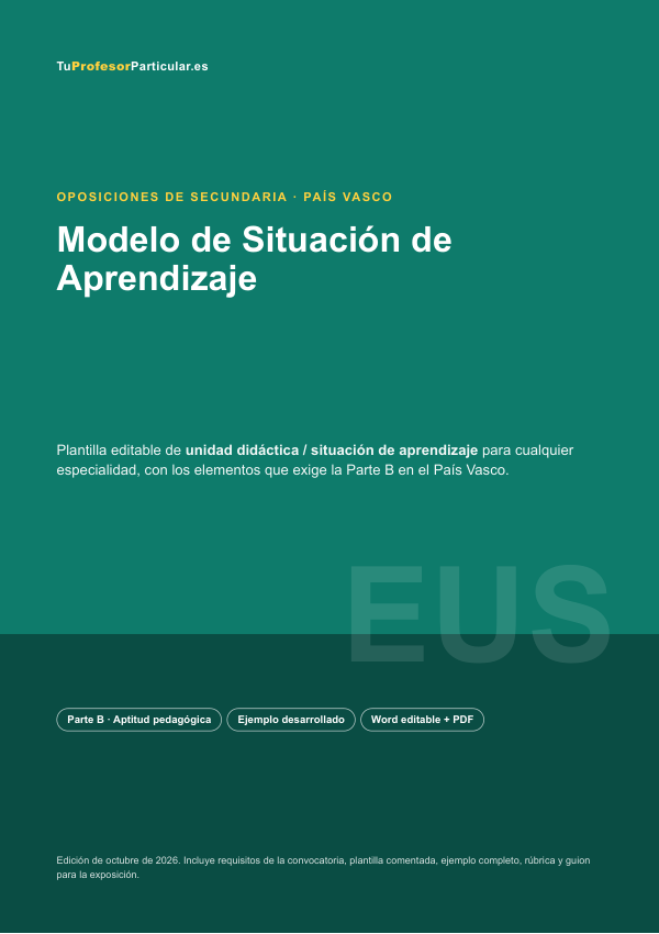 Portada de Modelo de Situación de Aprendizaje · País Vasco
