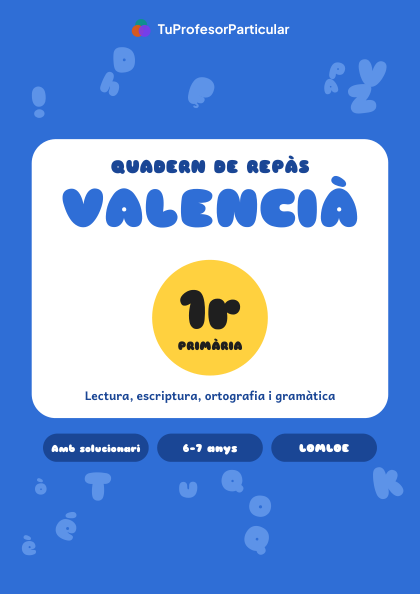 Portada de Quadern de repàs de Valencià · 1r de Primària
