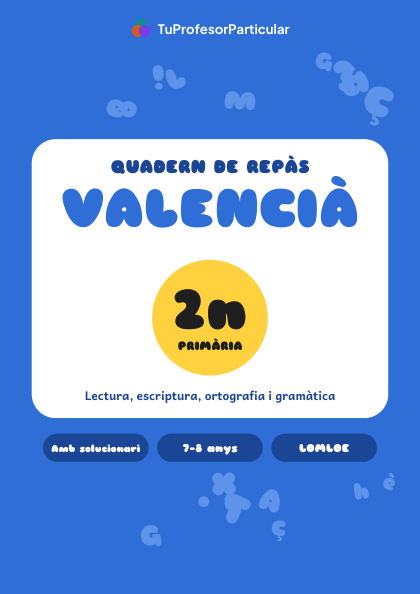 Portada de Quadern de repàs de Valencià · 2n de Primària