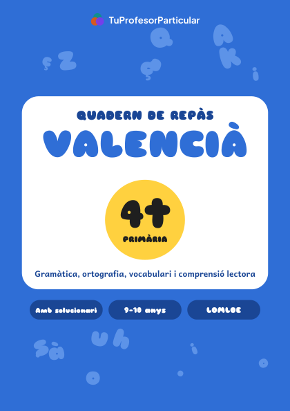 Portada de Quadern de repàs de Valencià · 4t de Primària