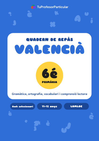 Portada de Quadern de repàs de Valencià · 6é de Primària